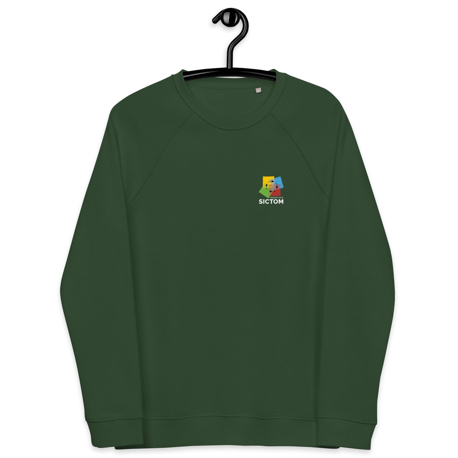 Sictom - Sweatshirt écologique raglan unisexe coeur et dos