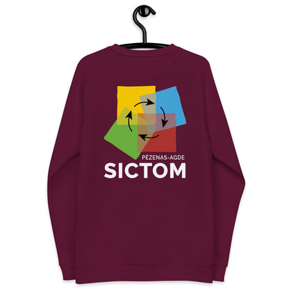 Sictom - Sweatshirt écologique raglan unisexe coeur et dos