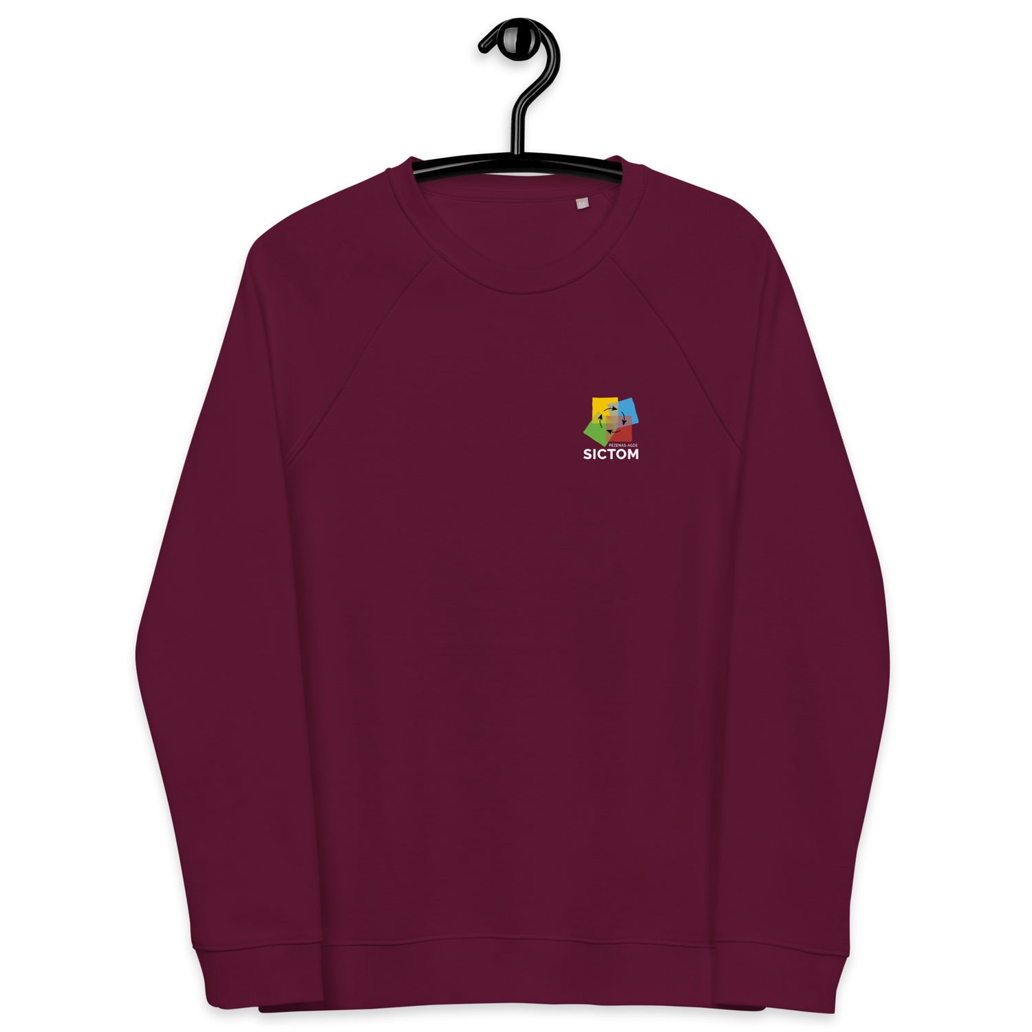 Sictom - Sweatshirt écologique raglan unisexe coeur et dos