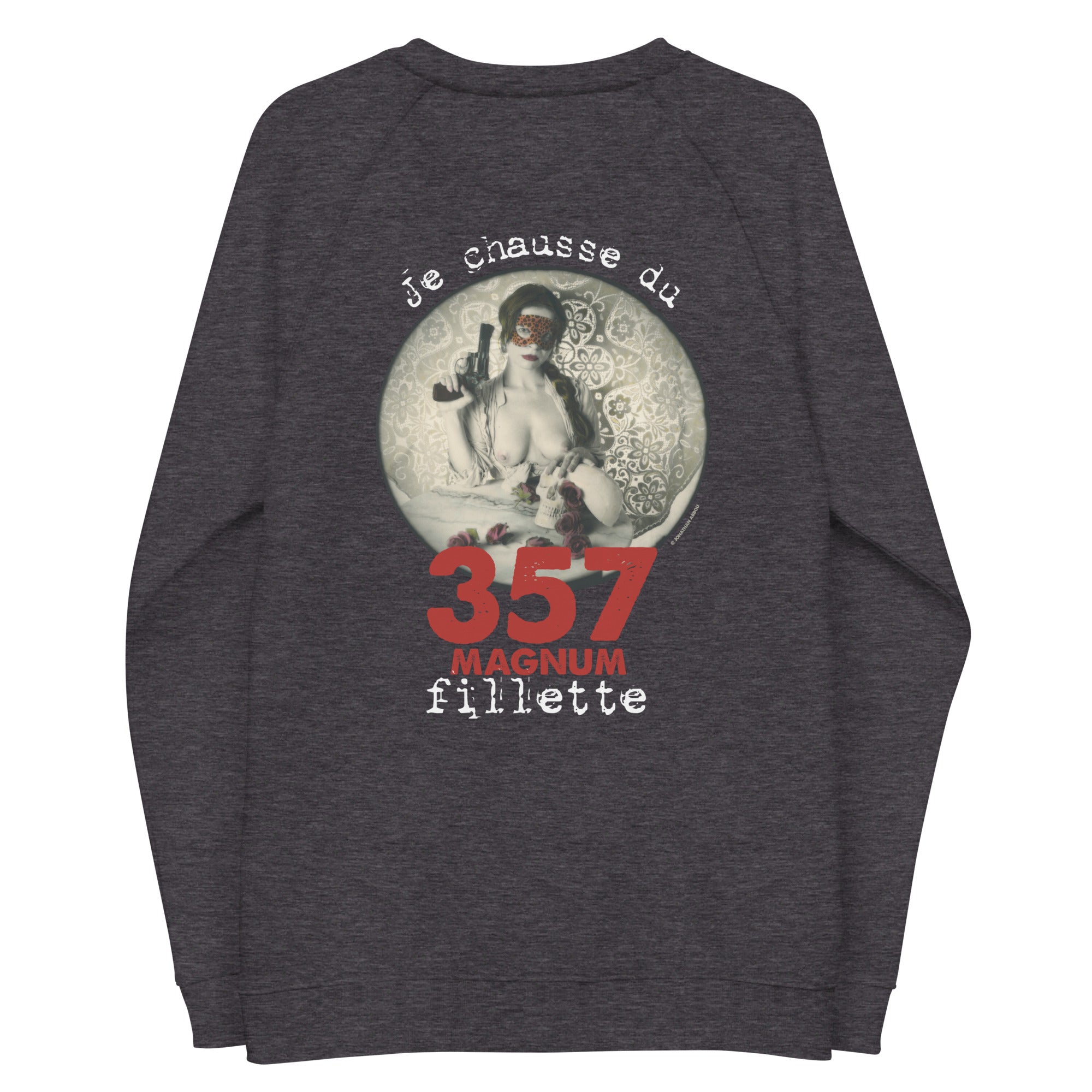 Jonathan abbou - Sweatshirt écologique raglan unisexe - Imp Cœur et dos - 357 Magnum