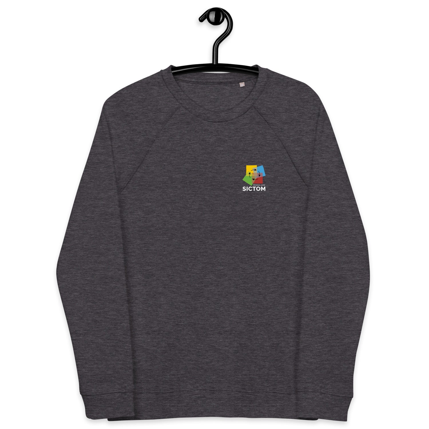 Sictom - Sweatshirt écologique raglan unisexe coeur et dos