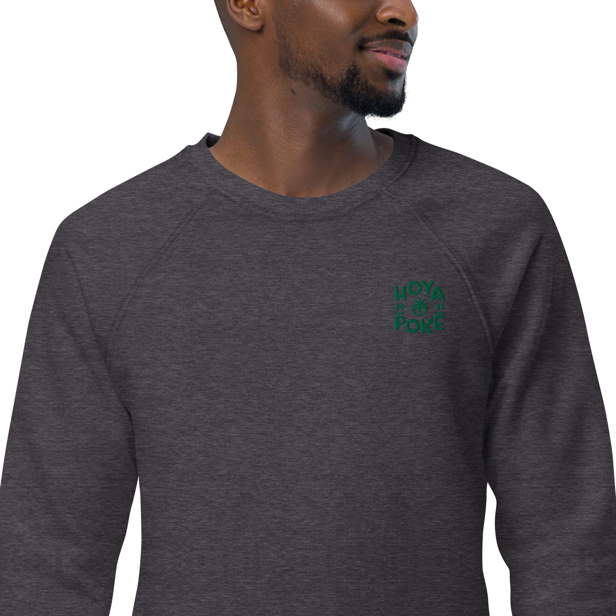 Hoya Poké - Sweat Col Rond écologique raglan unisexe brodé