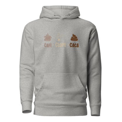 Café-clope-caca - Sweat à Capuche Unisexe