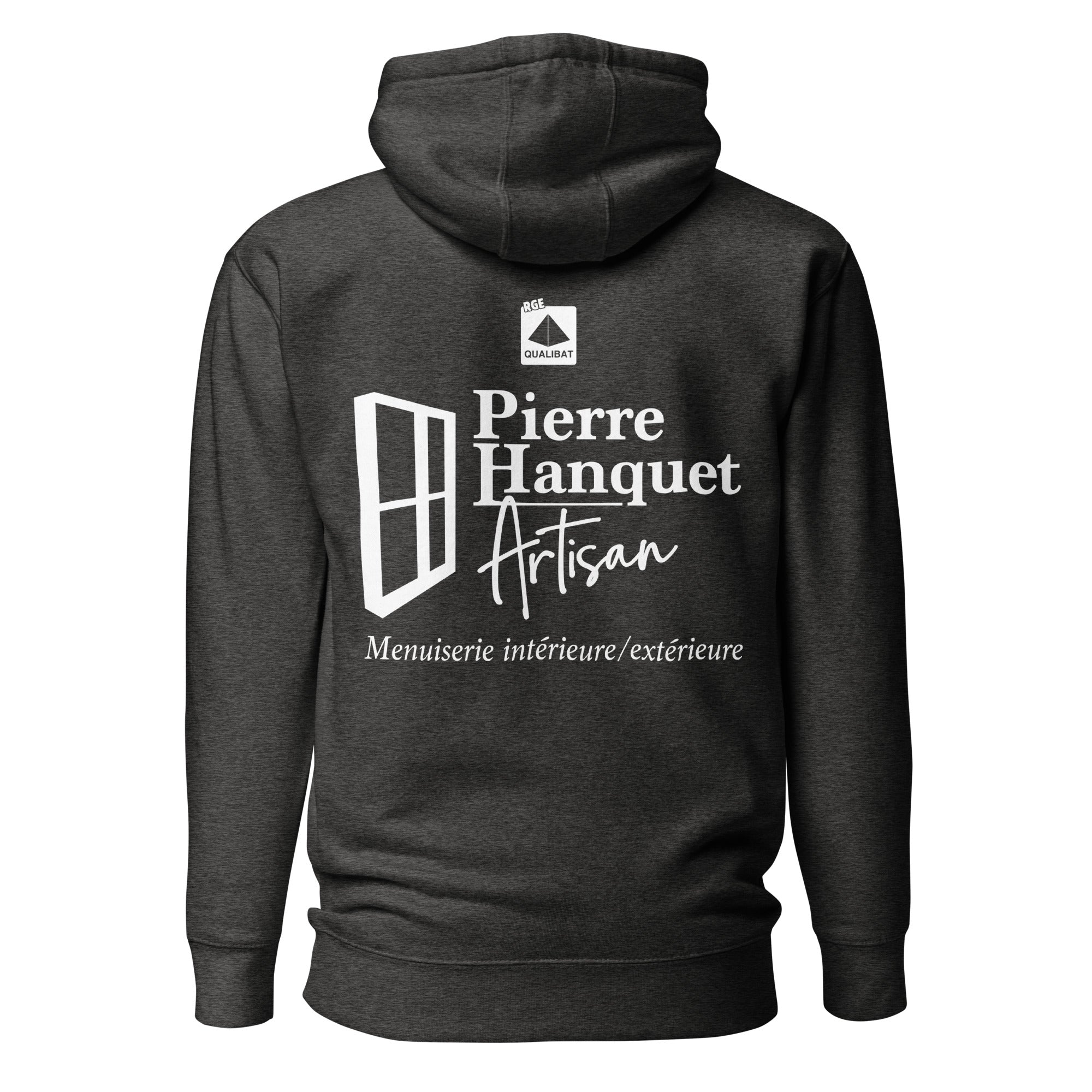 Pierre Hanquet - Sweat à Capuche Unisexe - Coeur Brodé et Dos