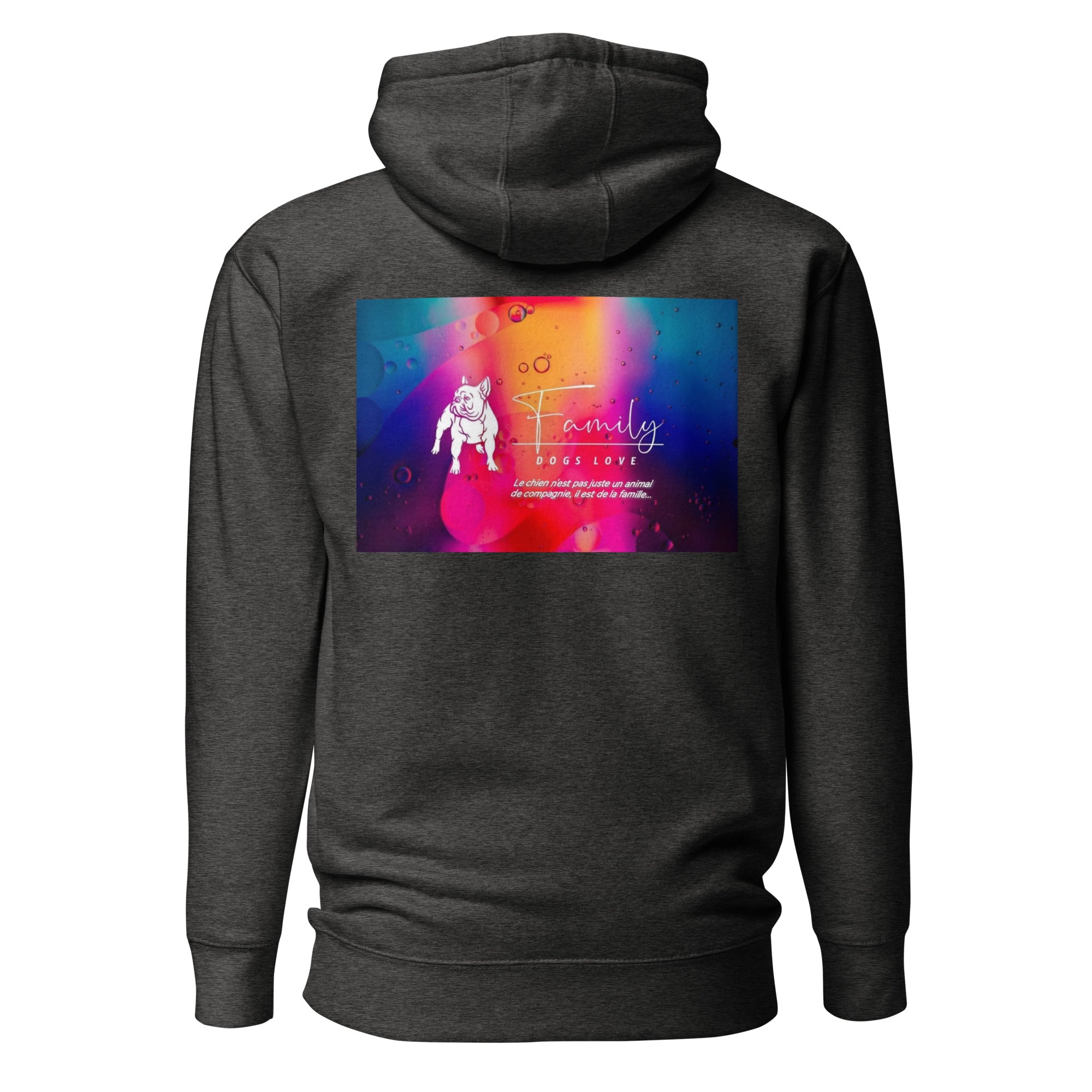 Family Dogs Loves - Sweat à Capuche Unisexe impression cœur et dos