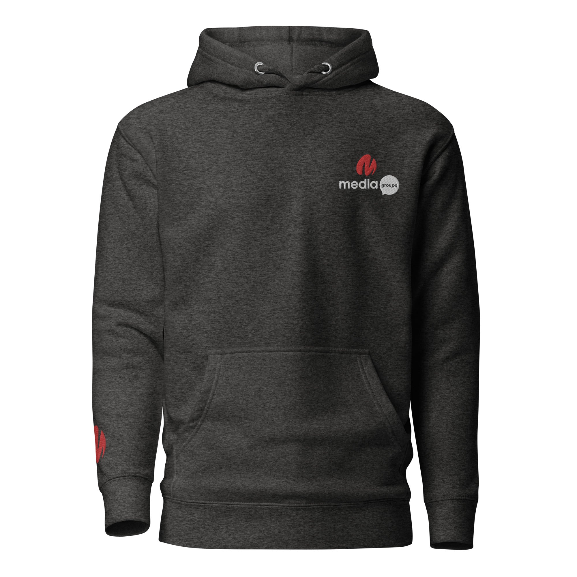 Media Group - Pro - Sweat à Capuche Unisexe - Brodé - Cœur &amp; Manche