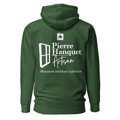 Pierre Hanquet - Sweat à Capuche Unisexe - Coeur Brodé et Dos