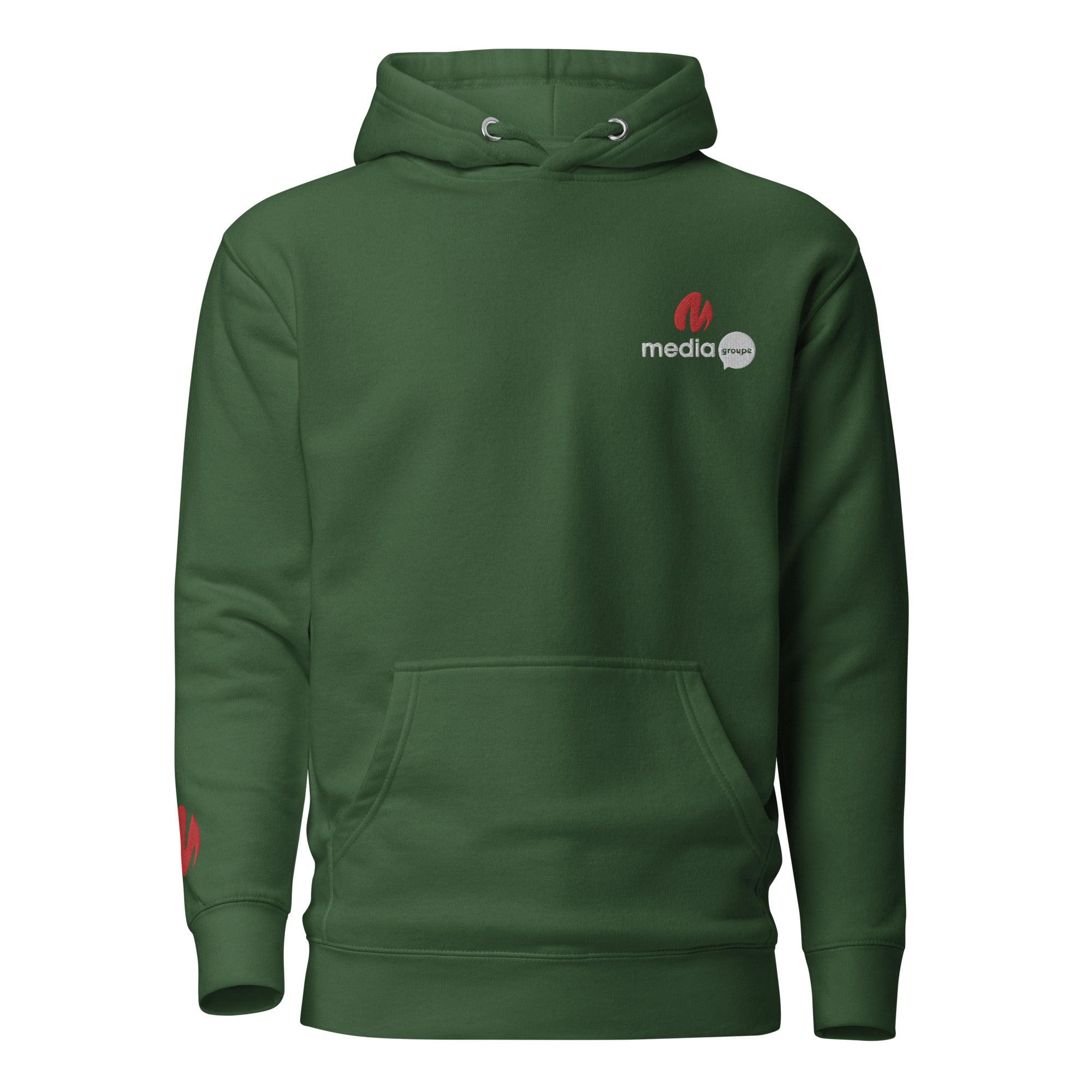 Media Group - Pro - Sweat à Capuche Unisexe - Brodé - Cœur &amp; Manche