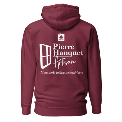 Pierre Hanquet - Sweat à Capuche Unisexe - Coeur Brodé et Dos