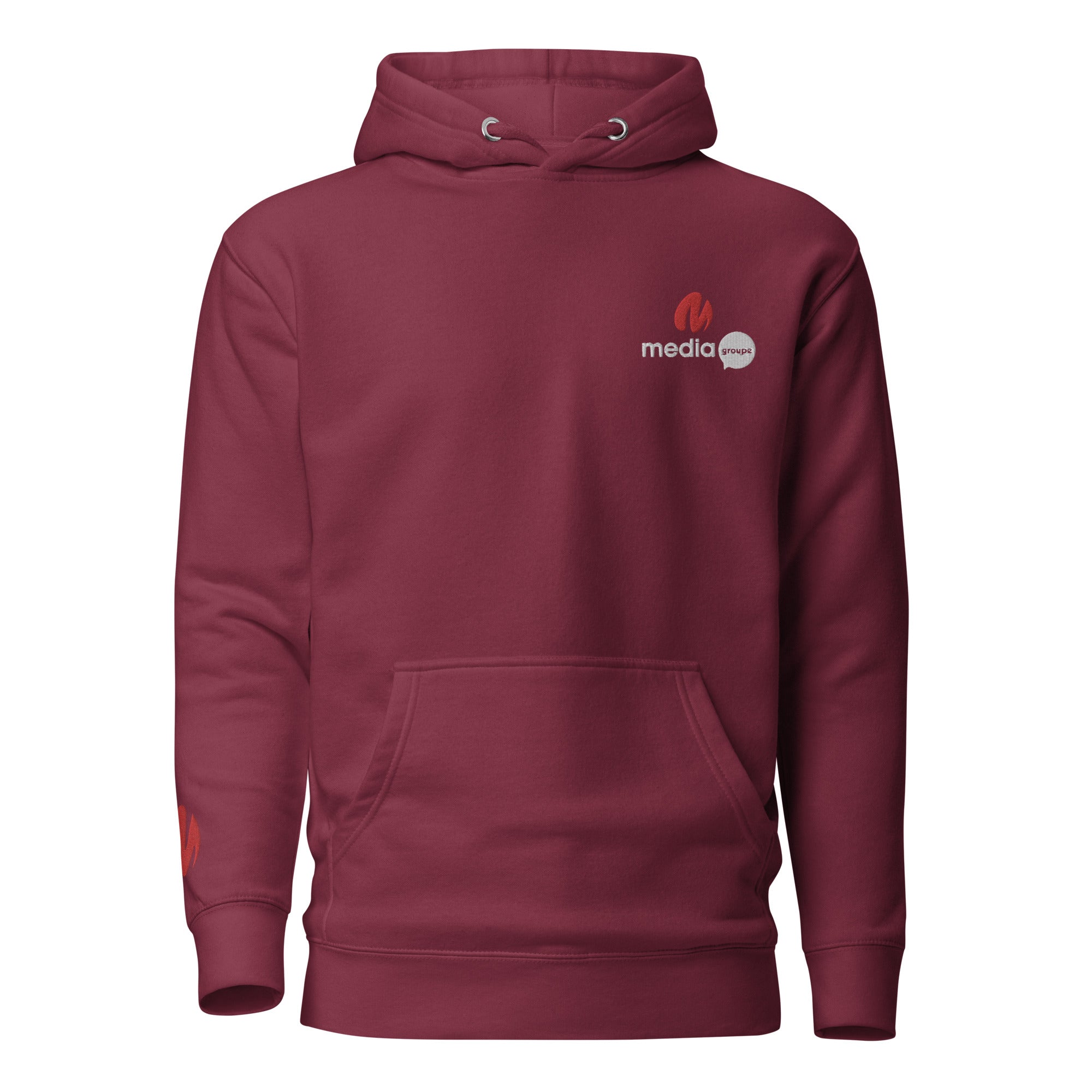 Media Group - Pro - Sweat à Capuche Unisexe - Brodé - Cœur &amp; Manche