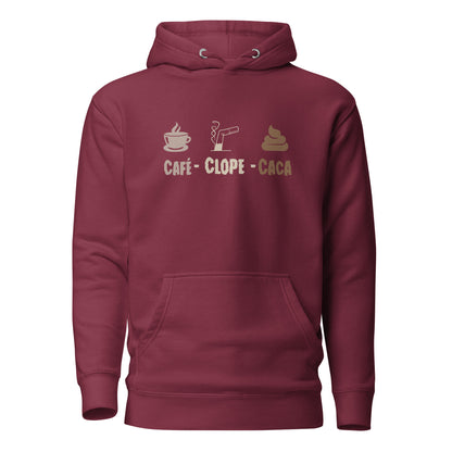 Café-clope-caca - Sweat à Capuche Unisexe