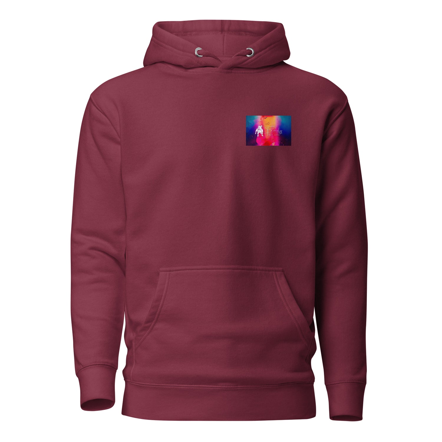 Family Dogs Loves - Sweat à Capuche Unisexe impression cœur et dos
