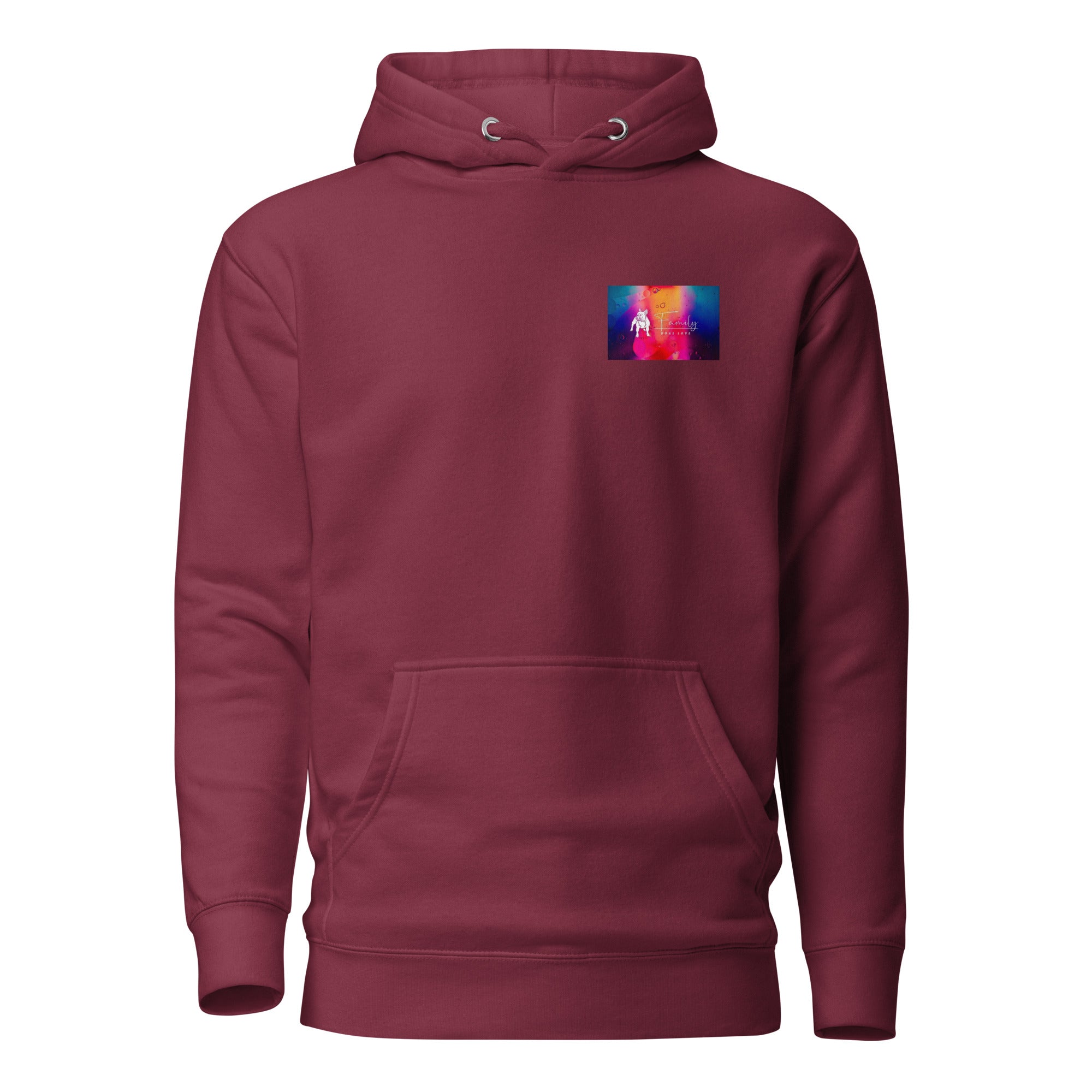 Family Dogs Loves - Sweat à Capuche Unisexe impression cœur et dos
