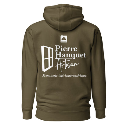 Pierre Hanquet - Sweat à Capuche Unisexe - Coeur Brodé et Dos