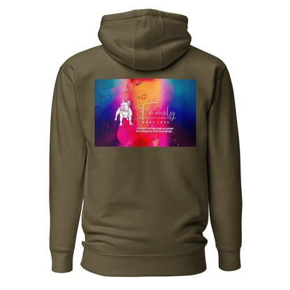 Family Dogs Loves - Sweat à Capuche Unisexe impression cœur et dos