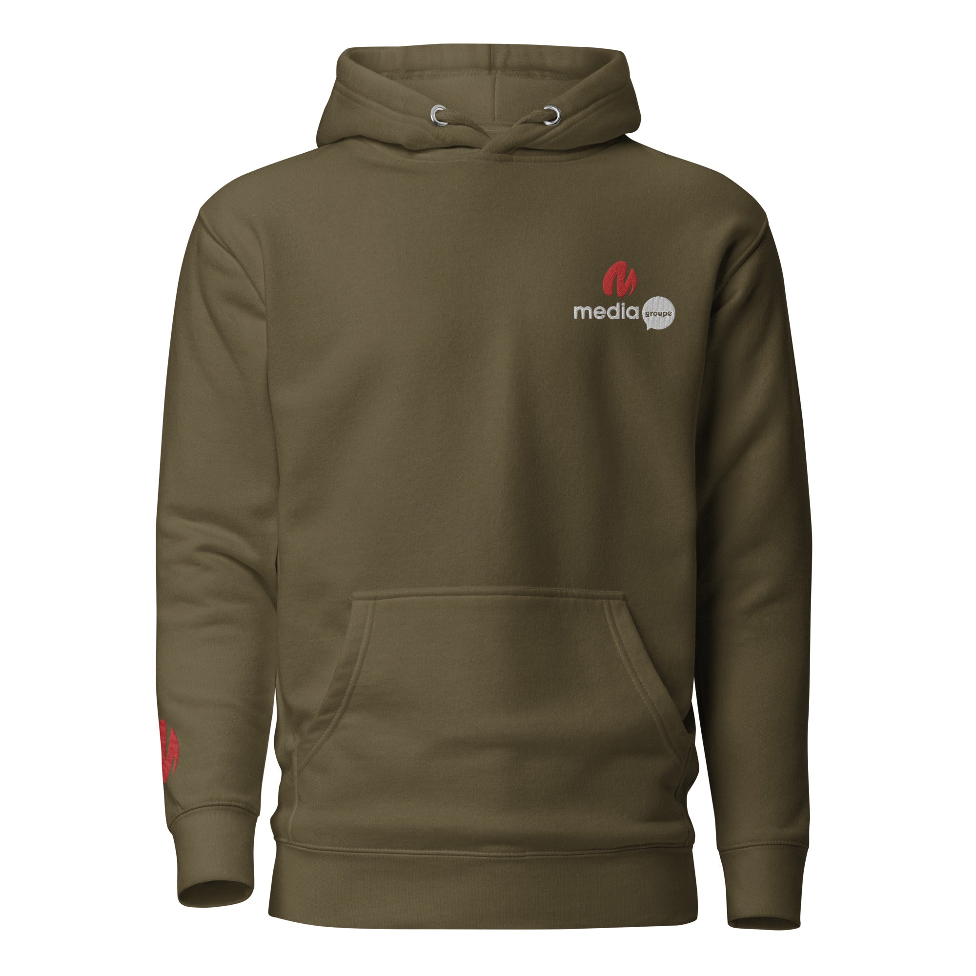 Media Group - Pro - Sweat à Capuche Unisexe - Brodé - Cœur &amp; Manche
