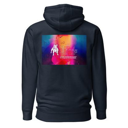 Family Dogs Loves - Sweat à Capuche Unisexe impression cœur et dos
