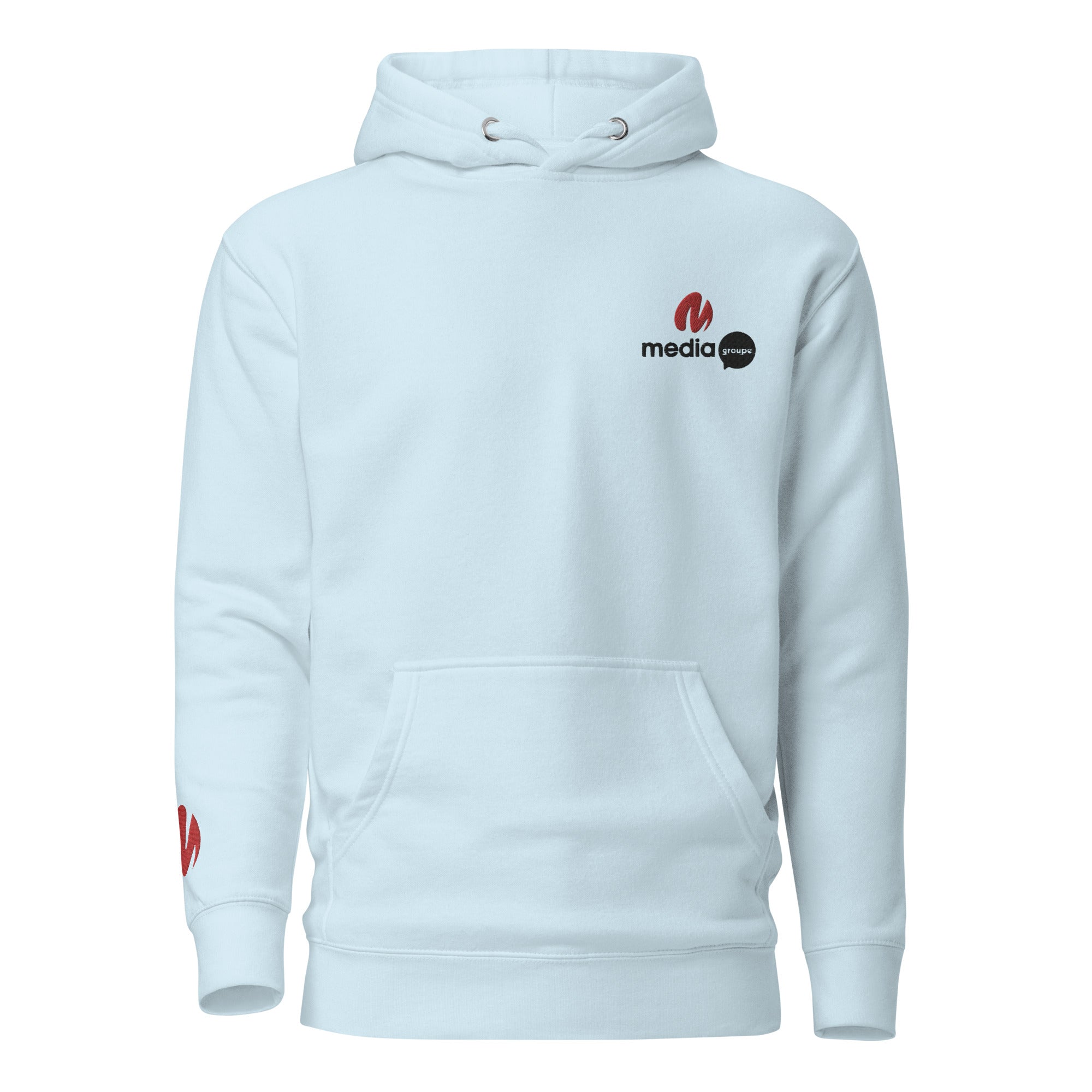 Media Group - Pro - Sweat à Capuche Unisexe - Brodé - Cœur &amp; Manche