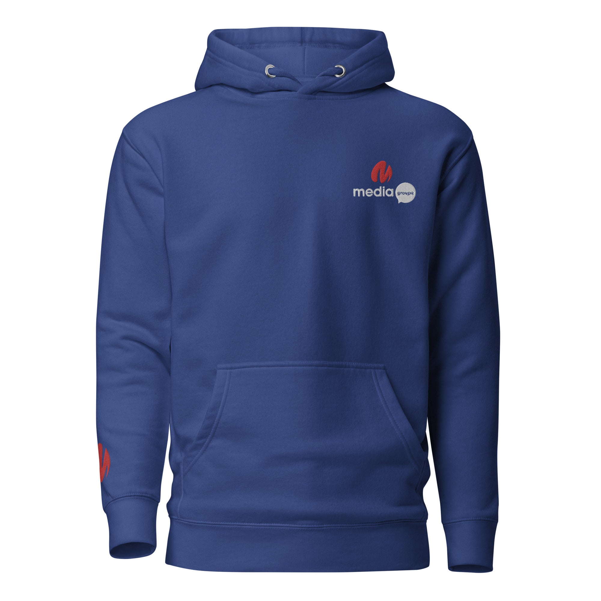 Media Group - Pro - Sweat à Capuche Unisexe - Brodé - Cœur &amp; Manche