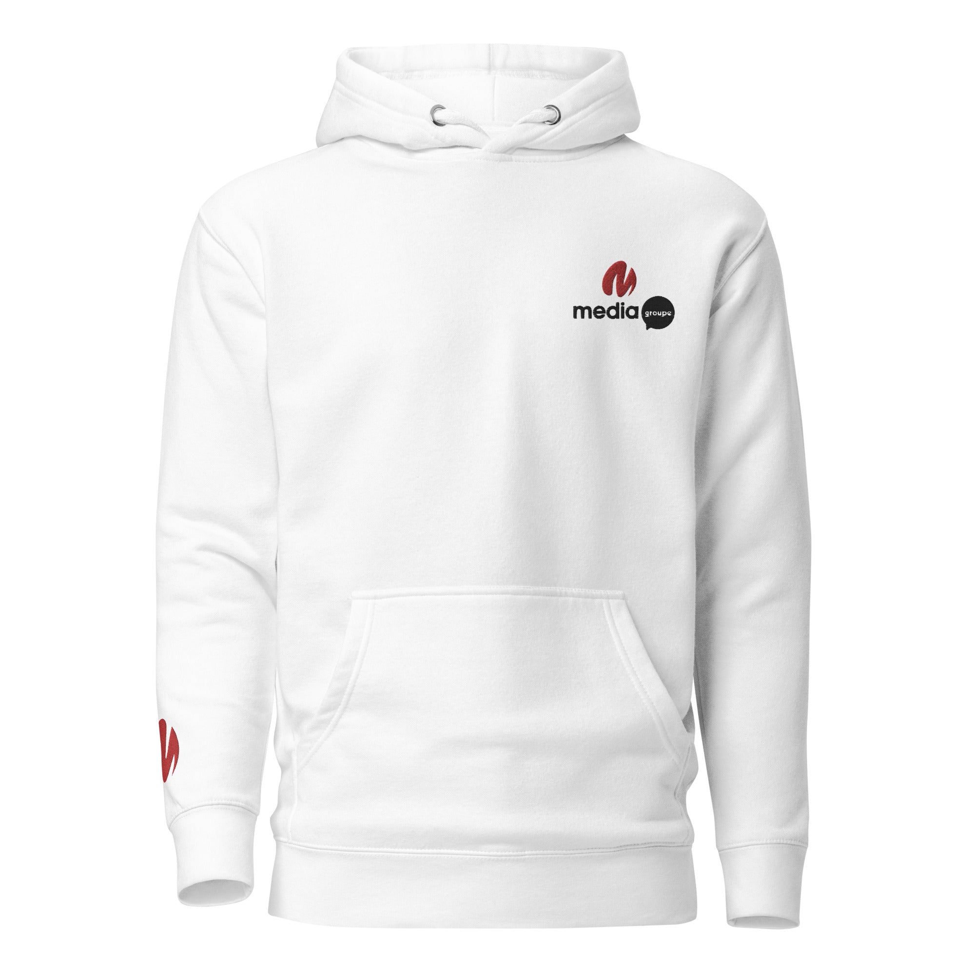 Media Group - Pro - Sweat à Capuche Unisexe - Brodé - Cœur &amp; Manche
