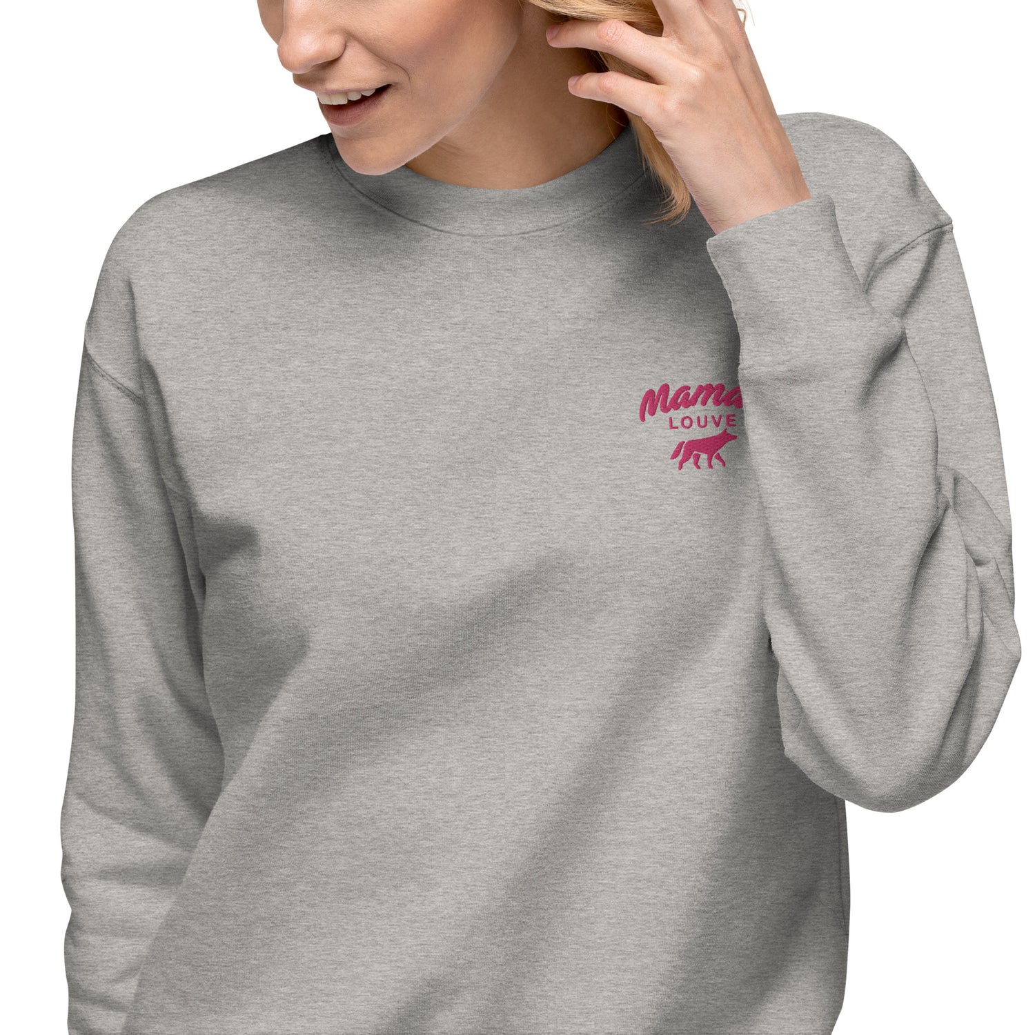 Maman louve - Sweat Col Rond Premium - Unisexe - Brodé