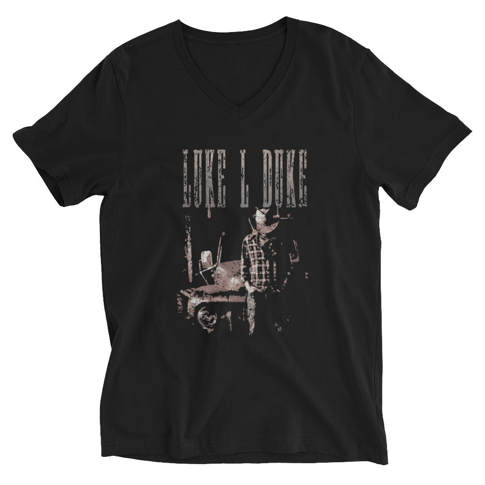Luke L Duke - Sam - T-shirt Unisexe à Manches Courtes et Col V