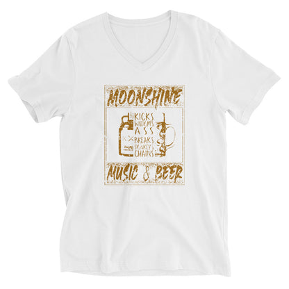Luke L Duke - Moonshine - T-shirt Unisexe à Manches Courtes et Col V
