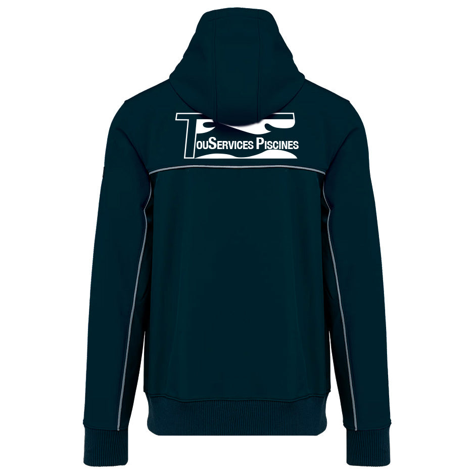 Tous Services Piscines - Veste softshell manche longue - Floqué coeur et Dos