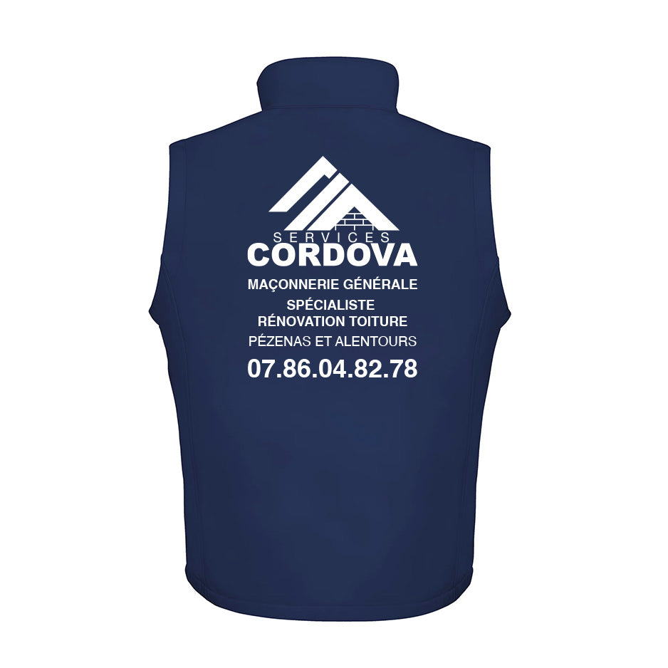 Services Cordova - Veste softshell sans manche - Floqué coeur et Dos