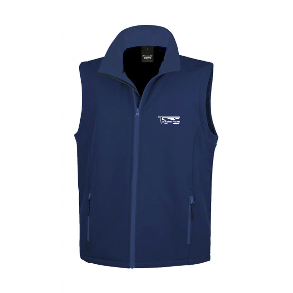 Tous Services Piscines - Veste softshell sans manche - Floqué coeur et Dos