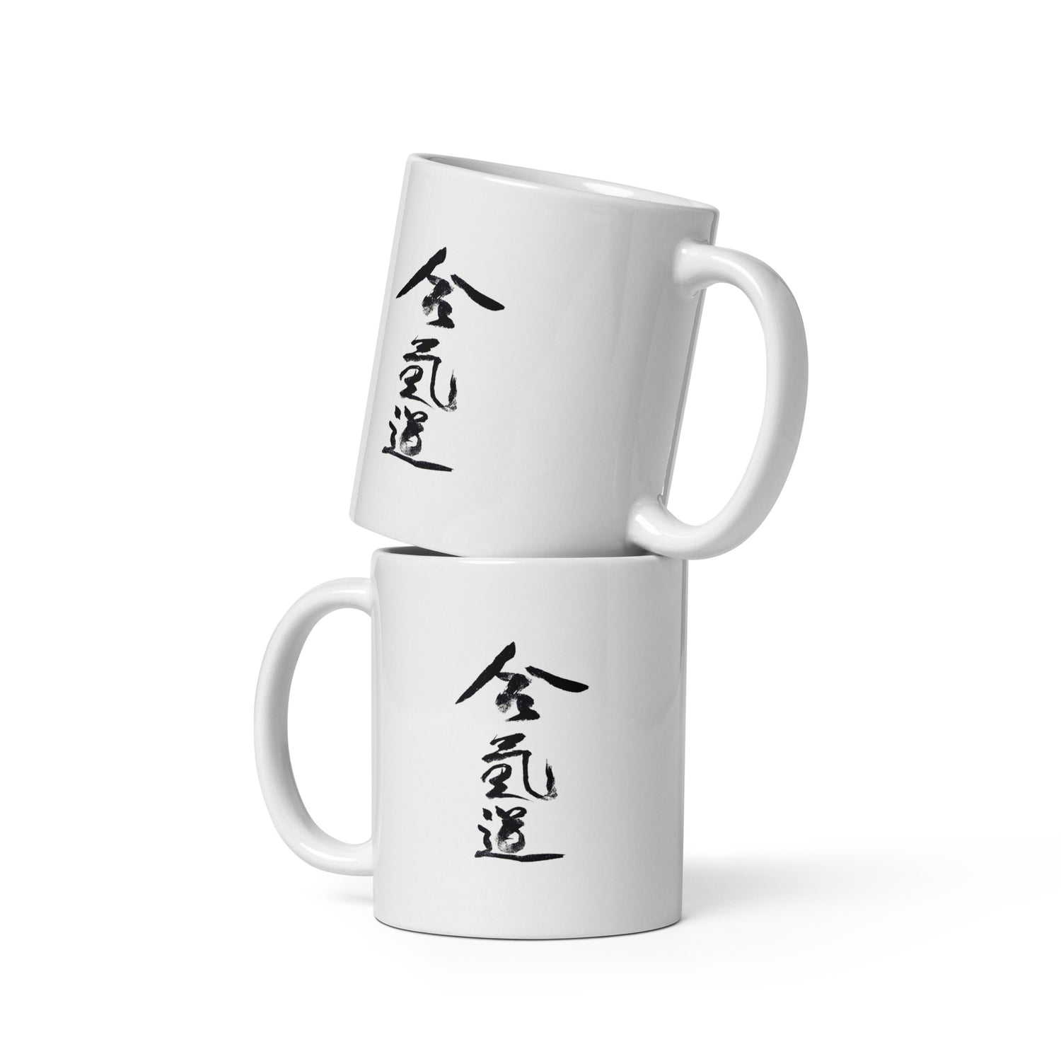 Aikido Club - Caligraphie - Mug Blanc Brillant