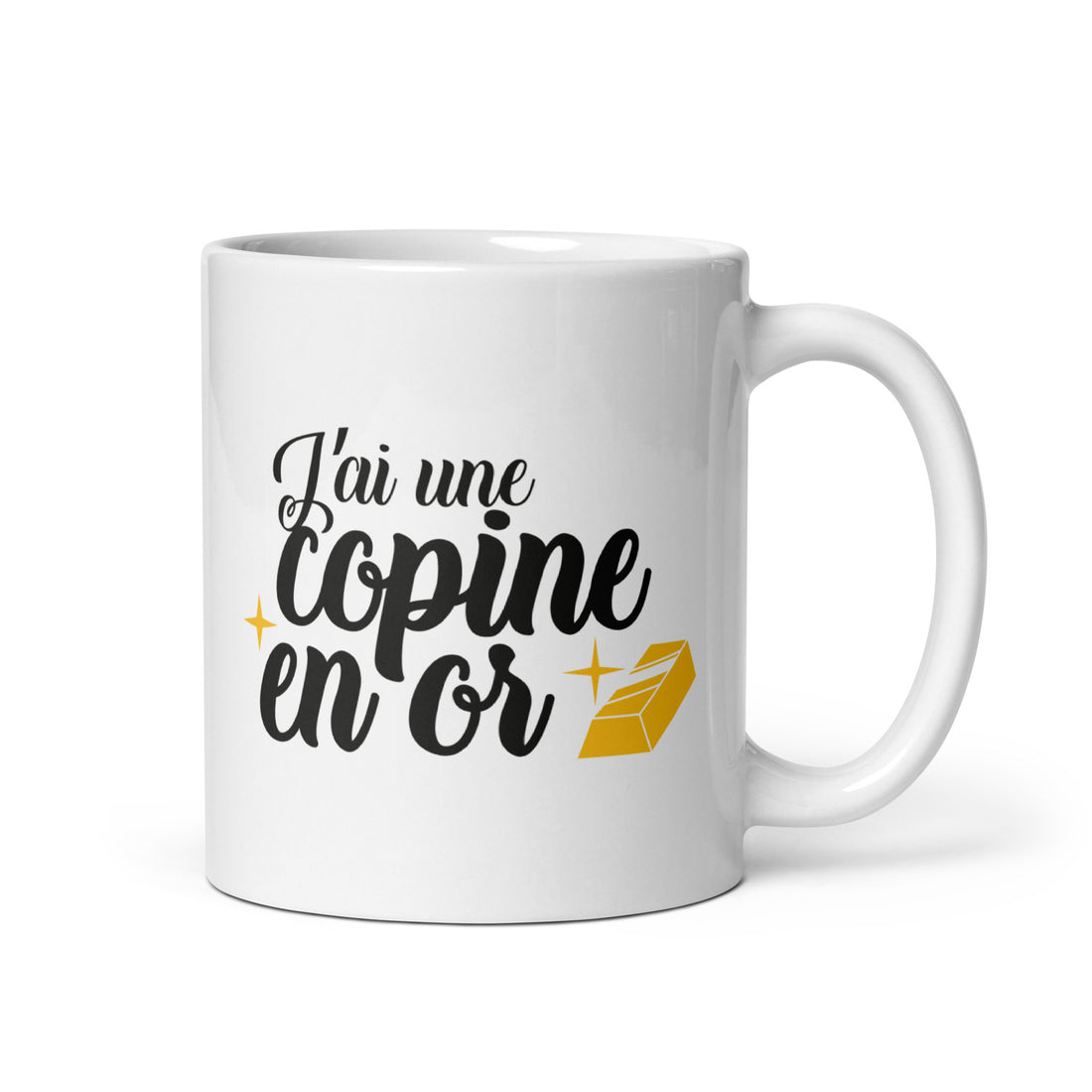 Copine en or - Mug Blanc Brillant