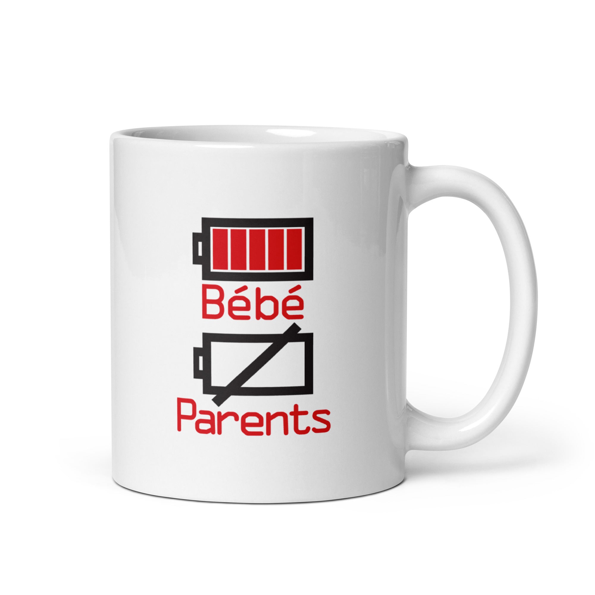 Bébé batterie pleine - Mug Blanc Brillant