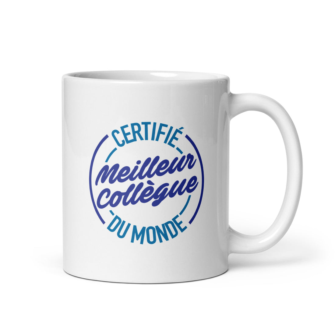 Certifié meilleur collègue - Mug Blanc Brillant
