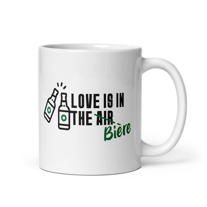 Love is in the bière - Mug Blanc Brillant