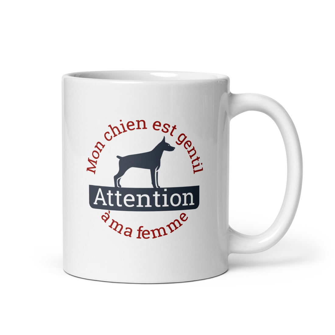 Attention femme méchante - Mug Blanc Brillant