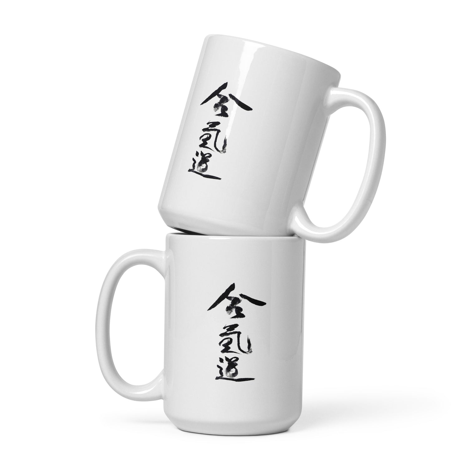 Aikido Club - Caligraphie - Mug Blanc Brillant