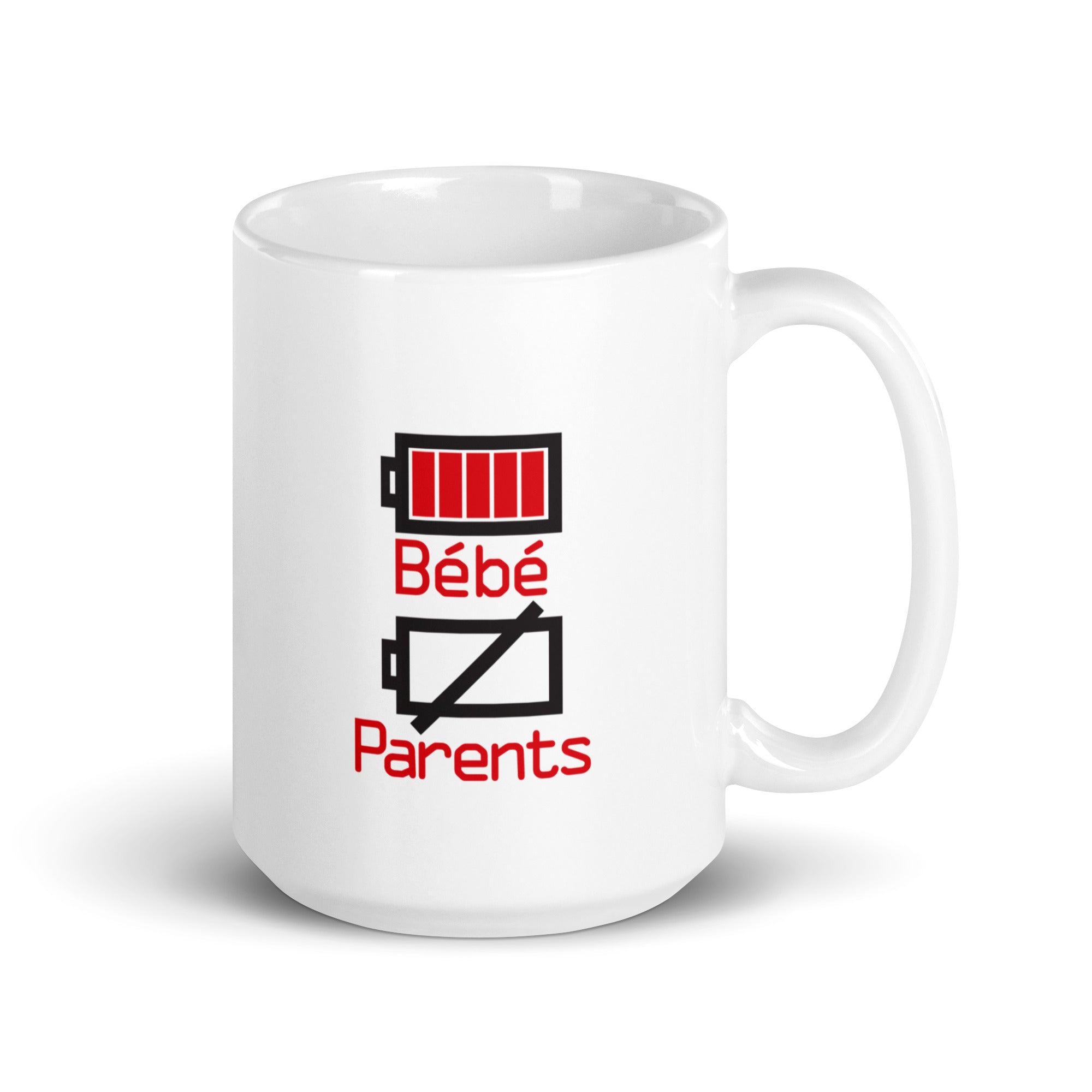 Bébé batterie pleine - Mug Blanc Brillant