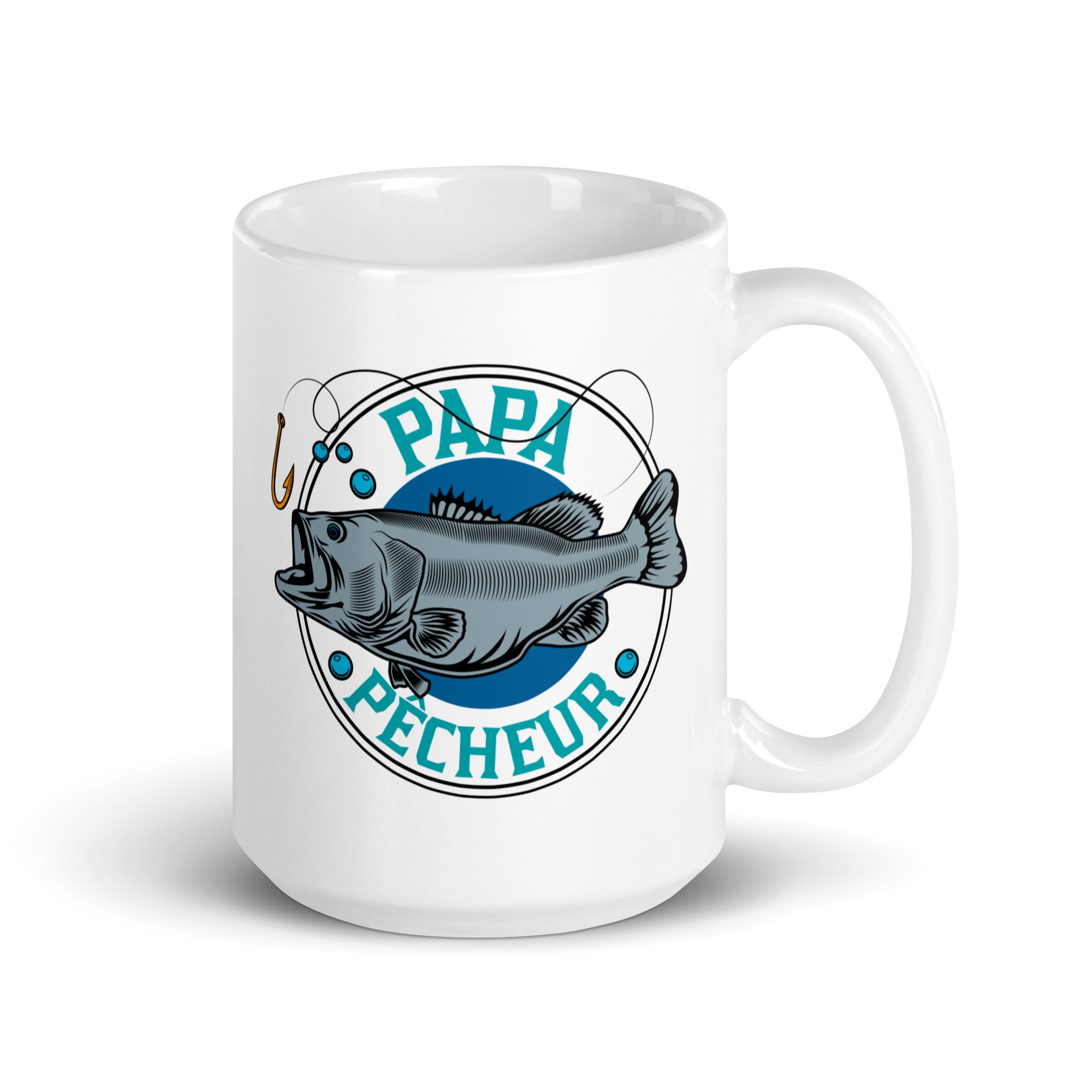 Papa-pêcheur - Mug Blanc Brillant