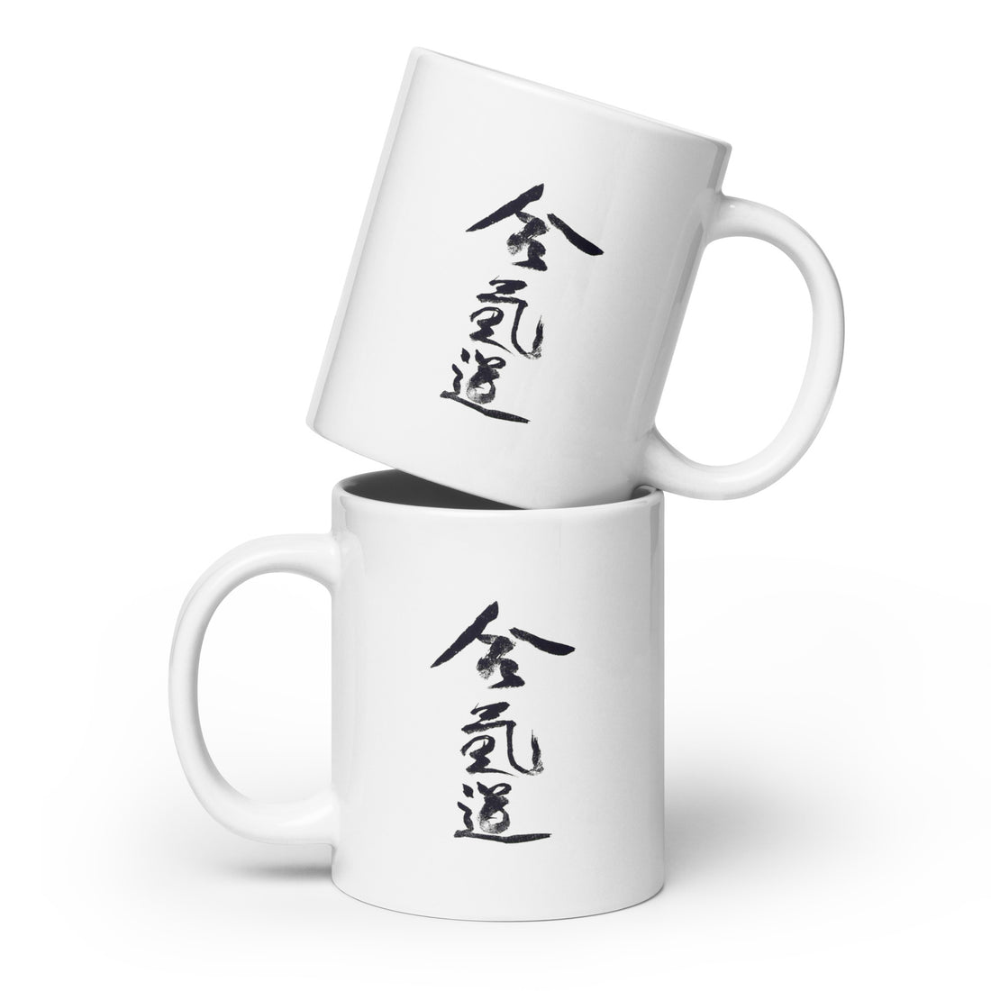 Aikido Club - Caligraphie - Mug Blanc Brillant