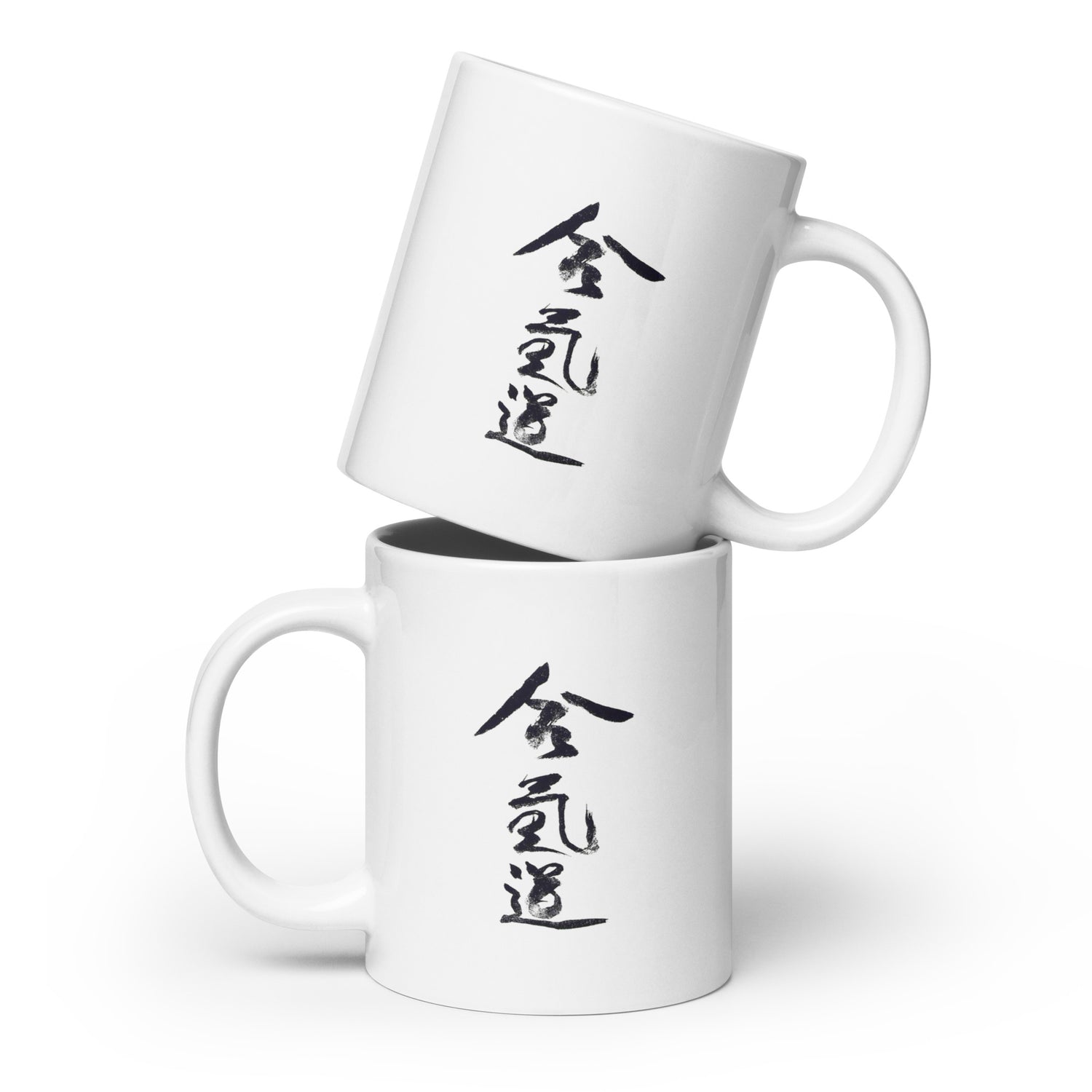 Aikido Club - Caligraphie - Mug Blanc Brillant