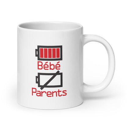 Bébé batterie pleine - Mug Blanc Brillant