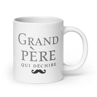 Grand-père qui déchire - Mug Blanc Brillant