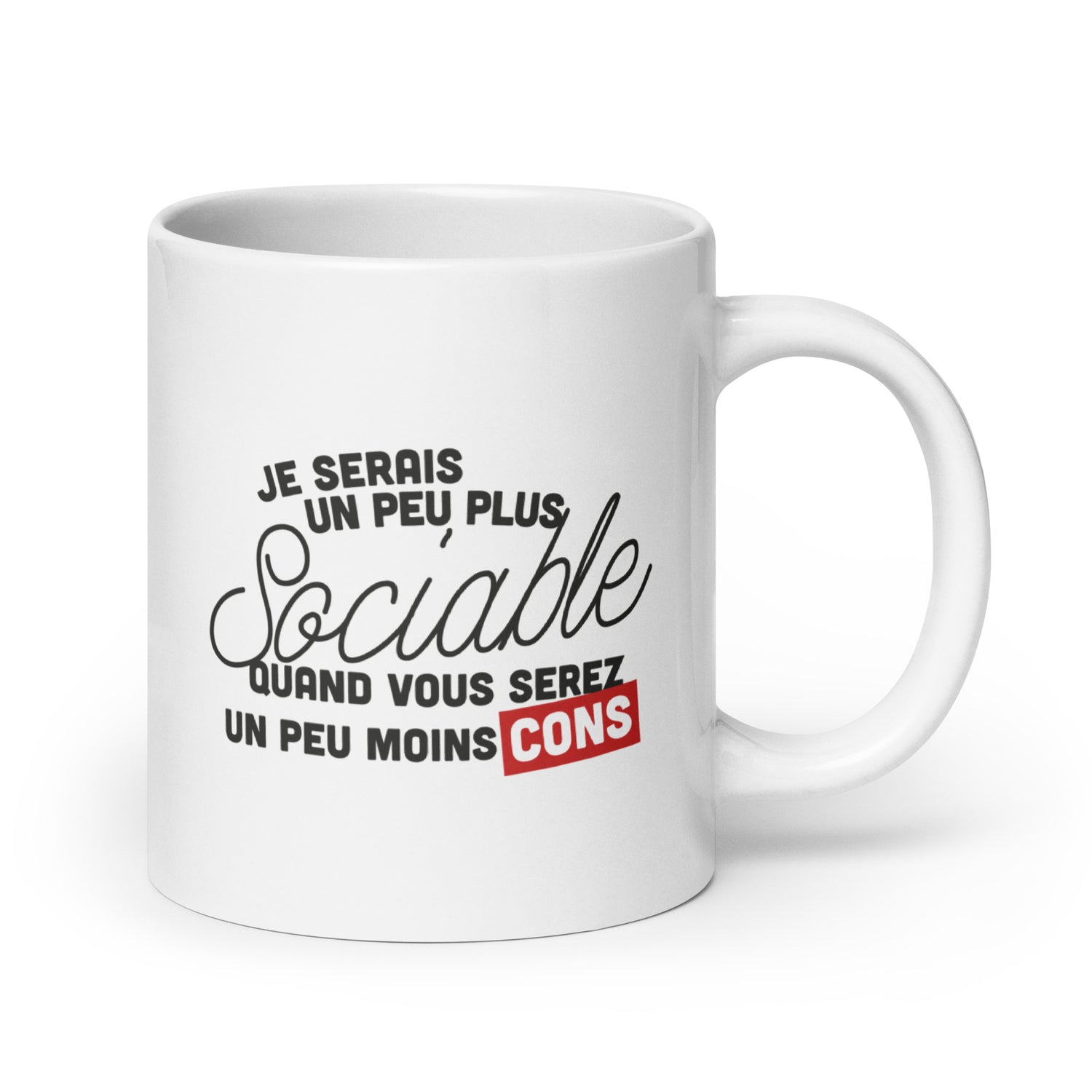 Sociable - Mug Blanc Brillant
