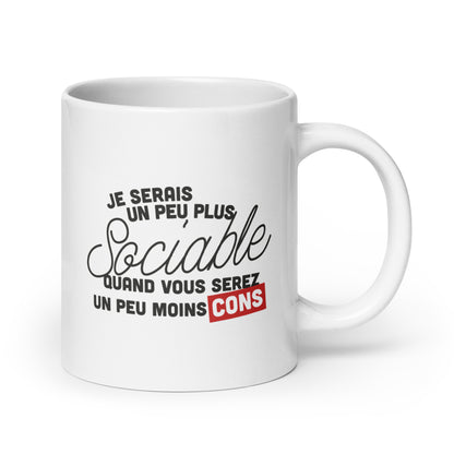 Sociable - Mug Blanc Brillant