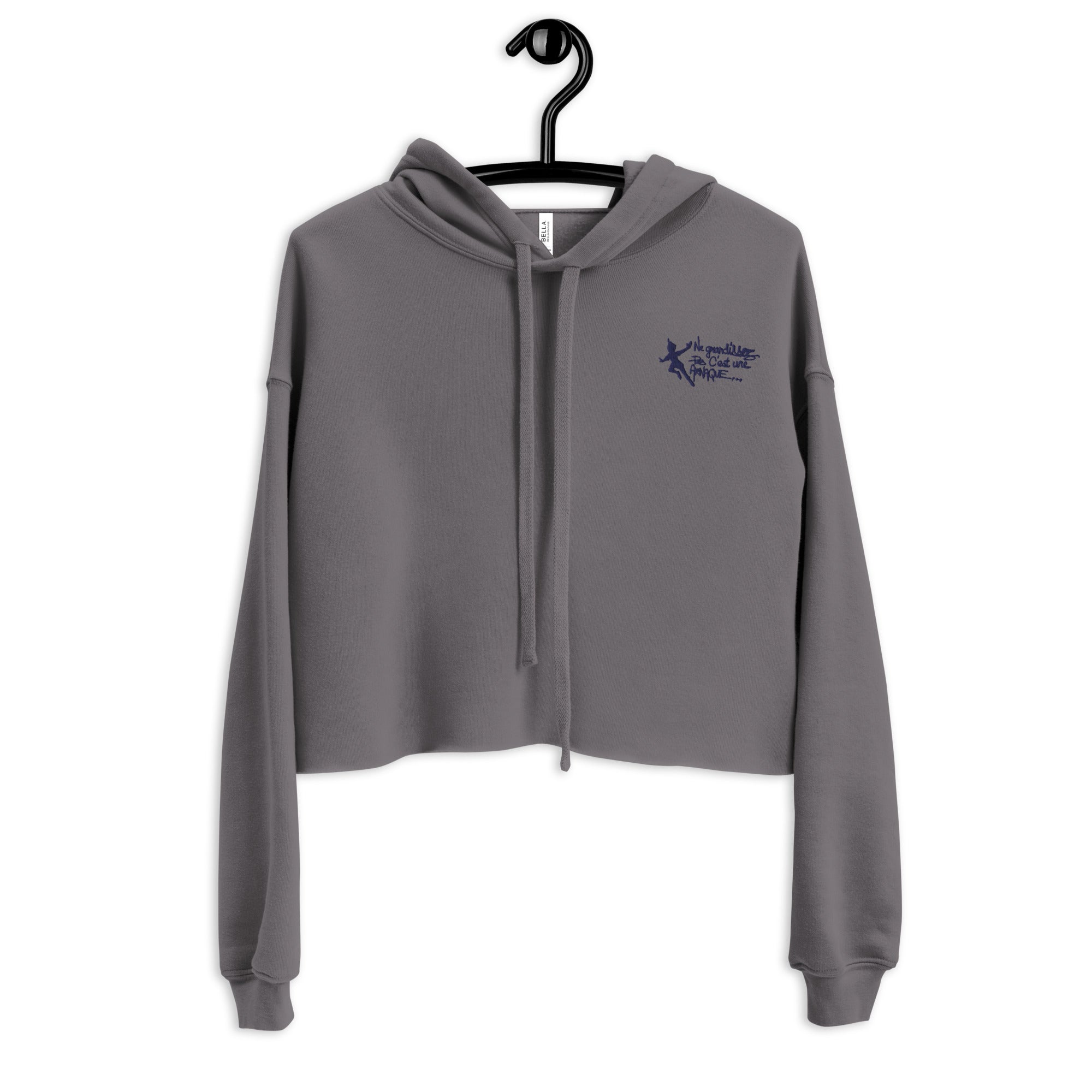 Ne grandissez pas - Sweat à Capuche Crop-Top - Brodé