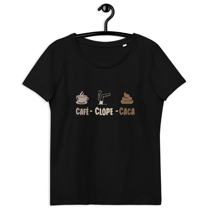 Café-clope-caca - T-shirt moulant écologique femme