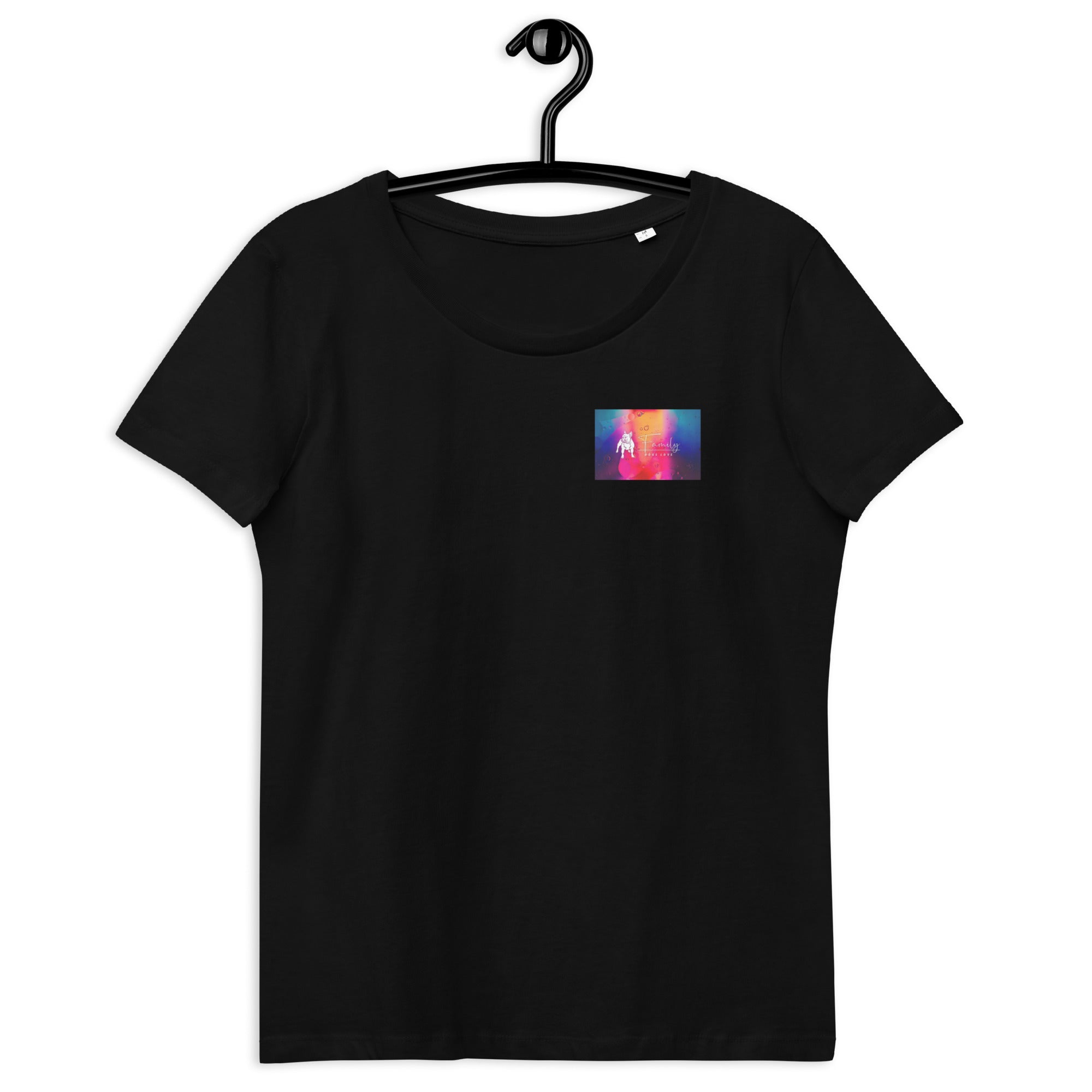 Family Dogs Loves - T-shirt moulant écologique femme impression cœur et dos