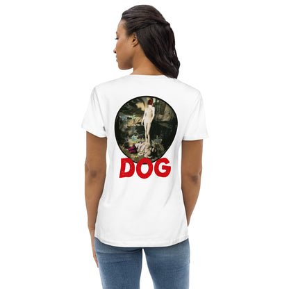Jonathan Abbou - T-shirt moulant écologique femme - Imp. Cœur et Dos - Dog