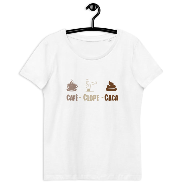 Café-clope-caca - T-shirt moulant écologique femme